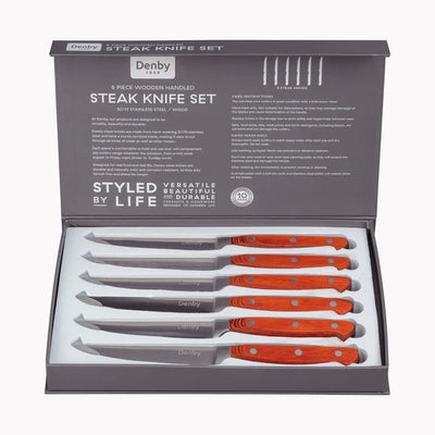 Denby Wooden Steak Knives - Set of 6