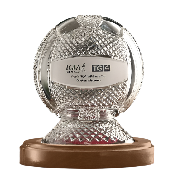 Galway Crystal Gaelic Football 7.5" Trophy with Base - Engraved: GM1156E