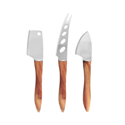 Swissmar 3-Piece Acacia Wood Handle Cheese Knife Set SKU:SK8704AC
