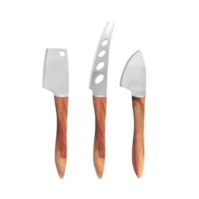 Swissmar 3-Piece Acacia Wood Handle Cheese Knife Set SKU:SK8704AC