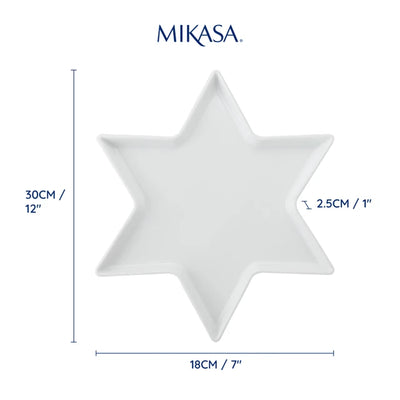 Mikasa Chalk Star Porcelain Serving Platter, White, 30cm