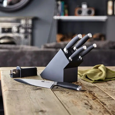 Stellar James Martin 5 Piece Black Knife Block Set IJ61B limited Offer