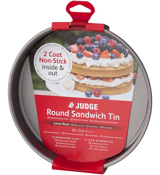 Judge Bakeware  Loose Base Round Sandwich Tin 8" / 20cm JB44