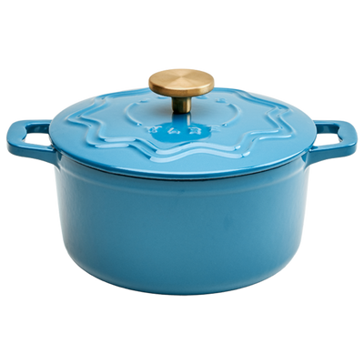 Judgeware Enamelled Cast Iron, 20cm Casserole, 3.5L, Blue JCA12B