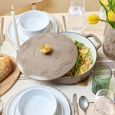 Judgeware Enamelled Cast Iron, 28cm Shallow Casserole, 3L - Mushroom JCA19M