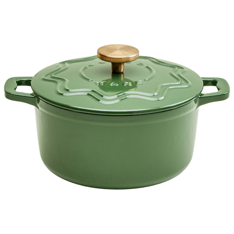Judgeware Enamelled Cast Iron, 20cm Casserole, 3.5L, Green JCA12G
