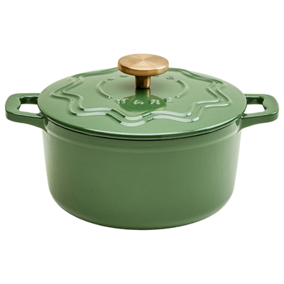 Judgeware Enamelled Cast Iron, 20cm Casserole, 3.5L, Green JCA12G