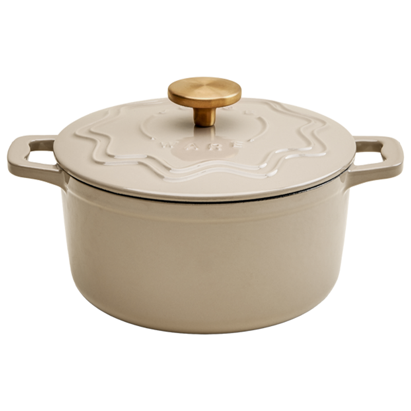 Judgeware Enamelled Cast Iron, 20cm Casserole, 3.5L, Mushroom JCA12M