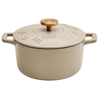 Judgeware Enamelled Cast Iron, 20cm Casserole, 3.5L, Mushroom JCA12M