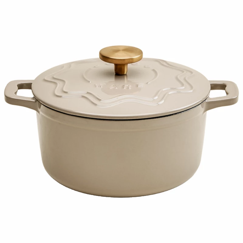 Judgeware Enamelled Cast Iron, 20cm Casserole, 3.5L, Mushroom JCA12M