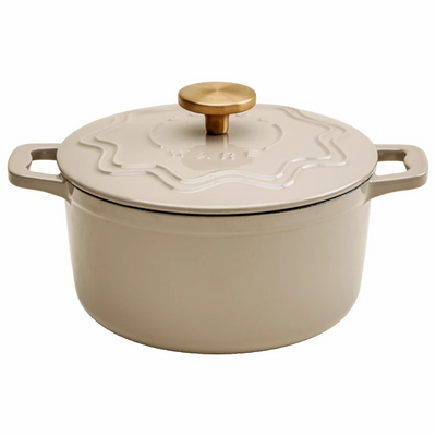 Judgeware Enamelled Cast Iron, 20cm Casserole, 3.5L, Mushroom JCA12M