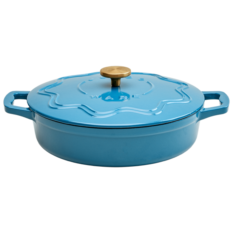 Judgeware Enamelled Cast Iron, 28cm Shallow Casserole, 3L - Blue JCA19B
