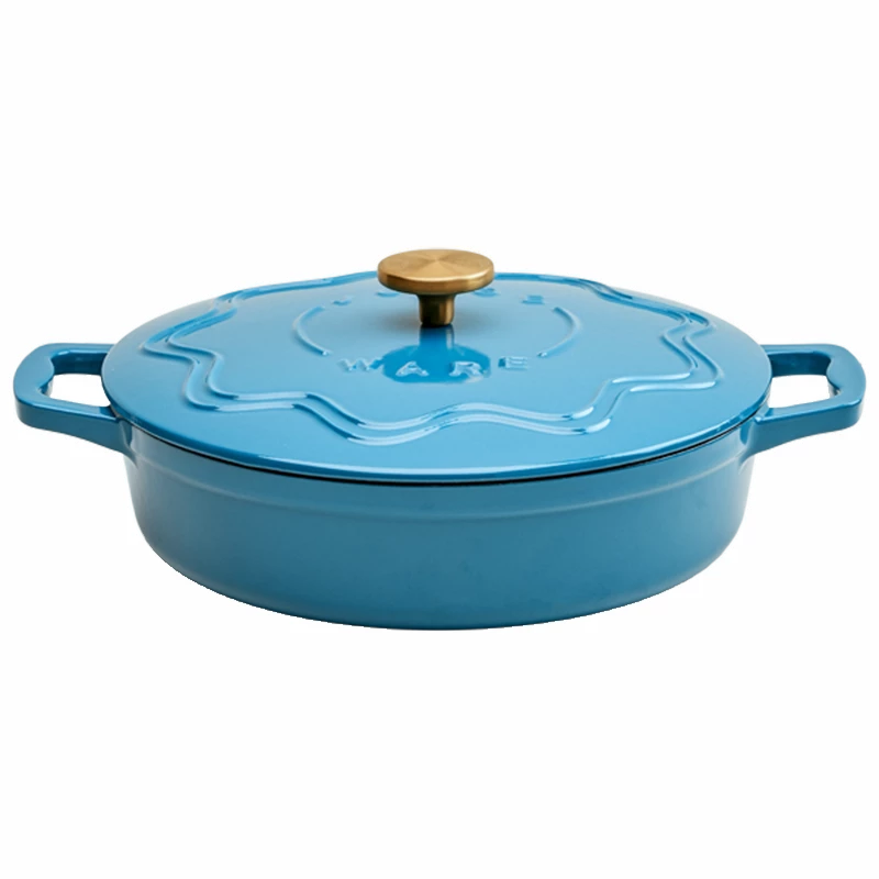 Judgeware Enamelled Cast Iron, 28cm Shallow Casserole, 3L - Blue JCA19B