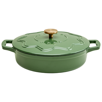 Judgeware Enamelled Cast Iron, 28cm Shallow Casserole, 3L - Green JCA19G