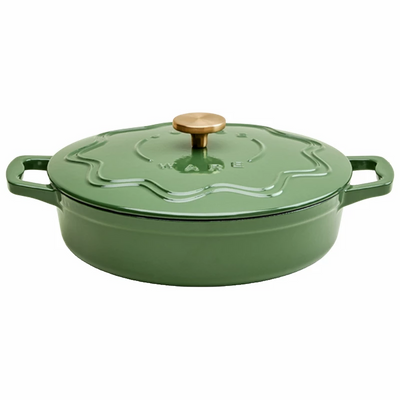 Judgeware Enamelled Cast Iron, 28cm Shallow Casserole, 3L - Green JCA19G