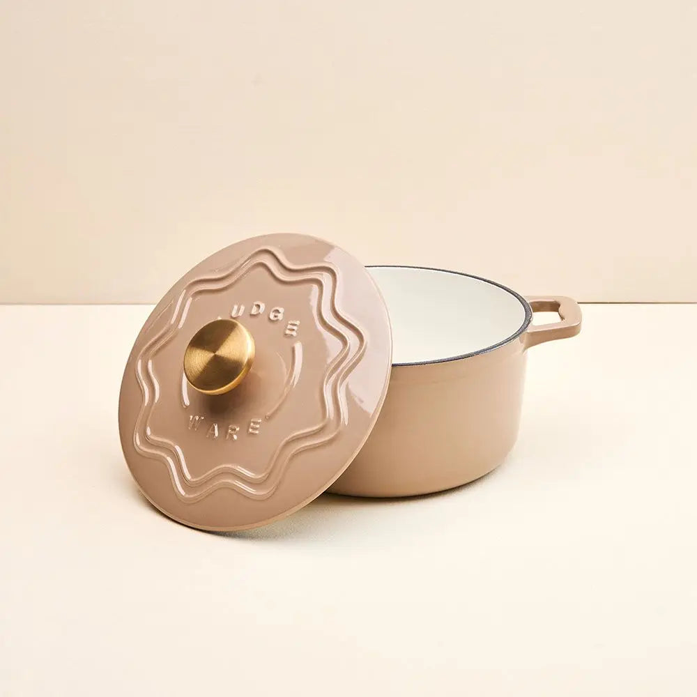Judgeware Enamelled Cast Iron, 20cm Casserole, 3.5L, Mushroom JCA12M