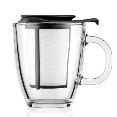 Bodum Yo-Yo Mug and Tea Strainer Set - Black