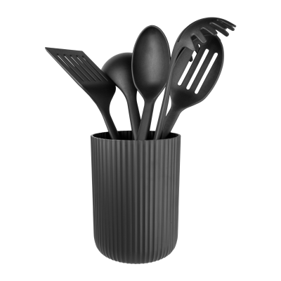Grunwerg Greenworks Black 5 piece Utensil Set & Stand