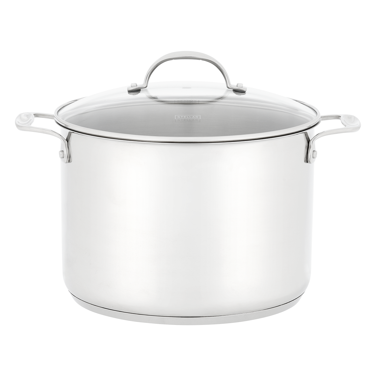 Stellar 7000 Profile 24cm Stainless Steel Uncoated Stockpot (Glass Lid) 7 Litre: S745G