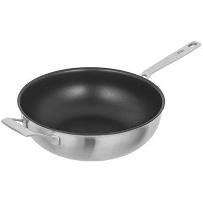 Kuhn Rikon CULINARY FIVEPLY Wok / Chef's pan with lid and helper handles non-stick 28cm