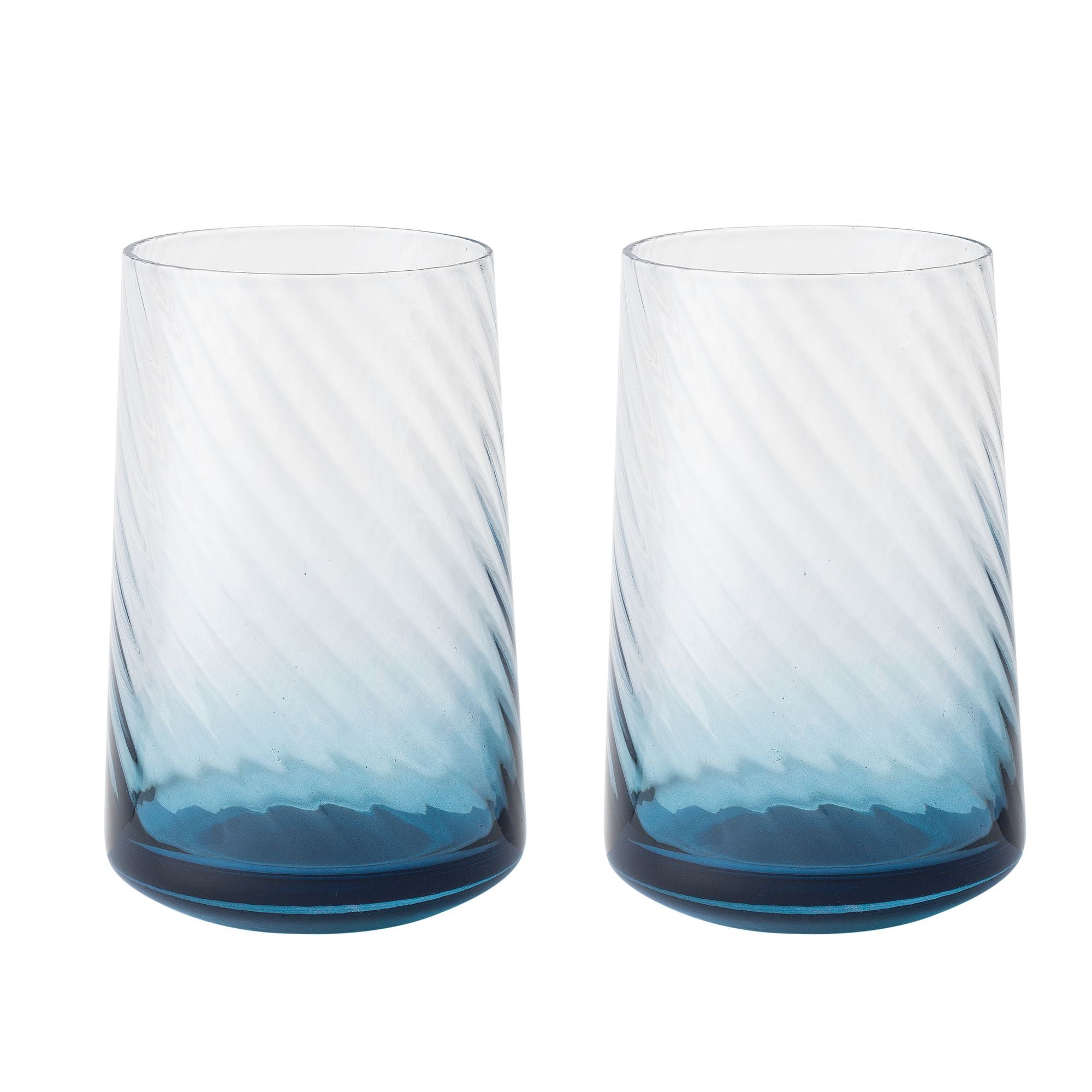 Denby Contemporary Blue Fluted Large Tumbler Pair