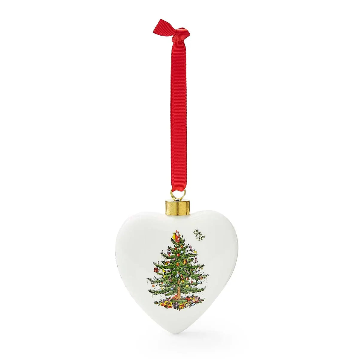 Spode Christmas Tree Puffed Heart Ornament