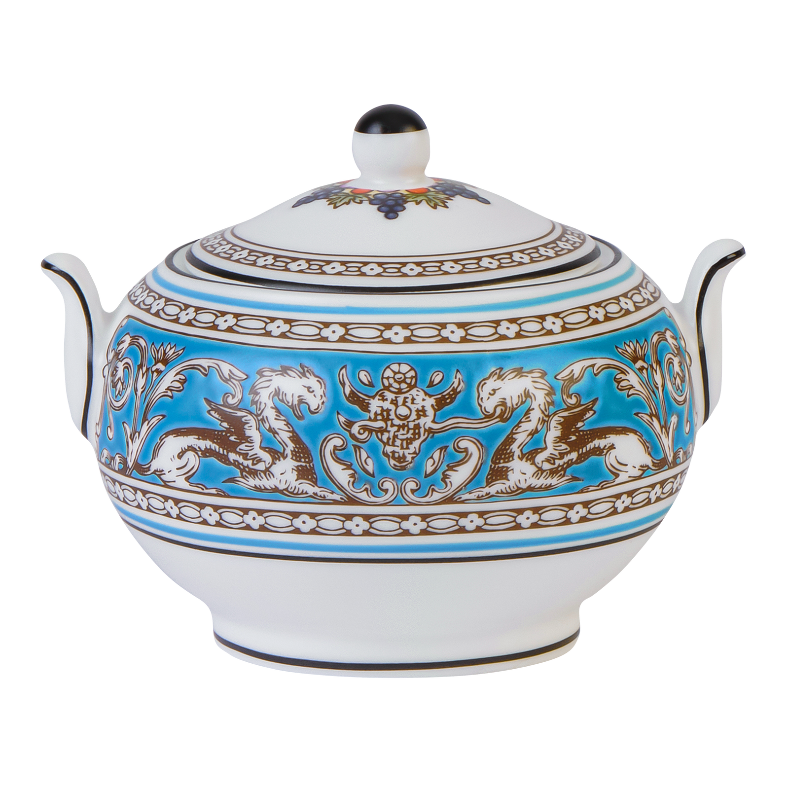 Wedgwood Florentine Turquoise Covered Sugar Bowl