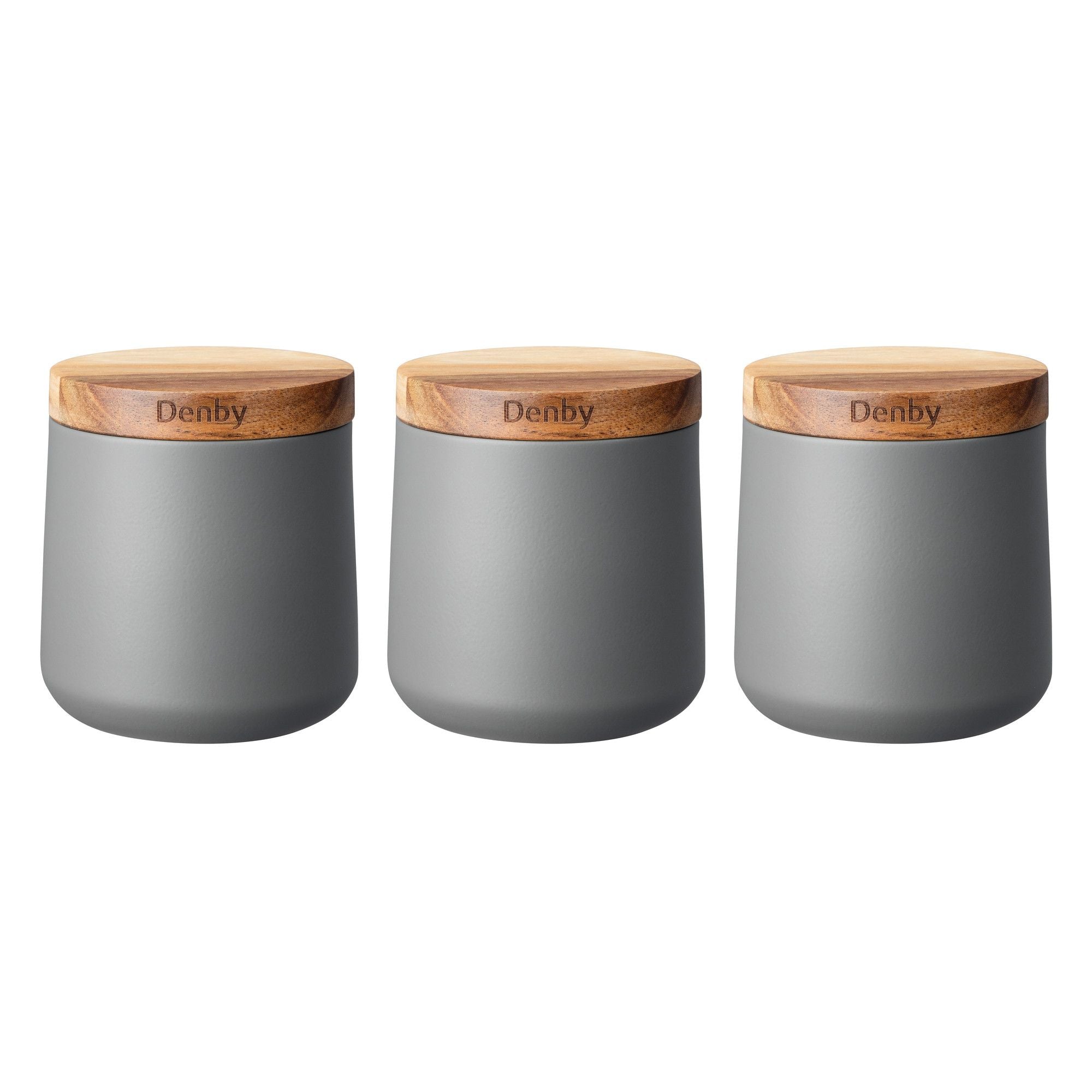 Denby Set of 3 Grey Storage Canisters