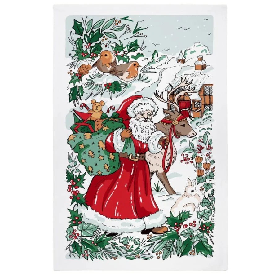 Ulster Weavers Christmas Cotton Tea Towel - Santa Scene