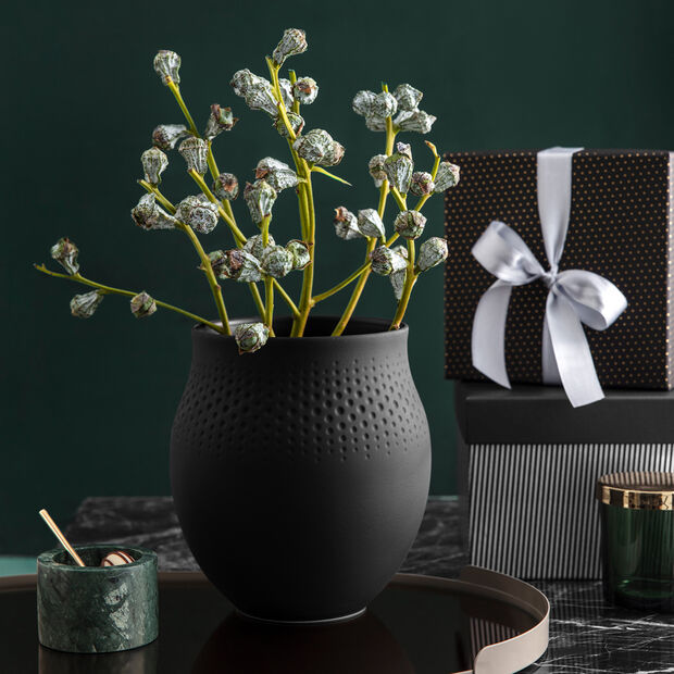 Villeroy and Boch Manufacture Collier Noir Vase Perle Large