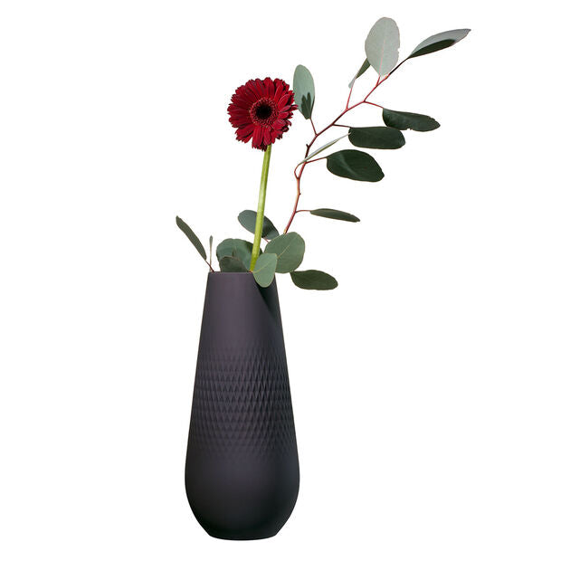 Villeroy and Boch Manufacture Collier Noir Vase Carré Tall