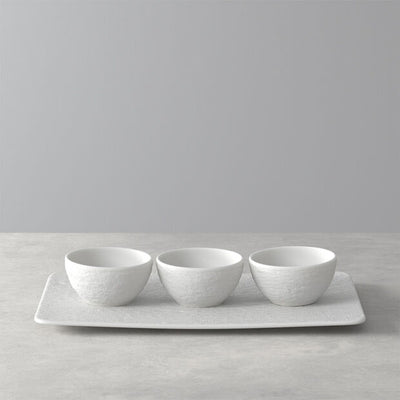 Villeroy and Boch Manufacture Rock Blanc Dip Bowl Set of 4