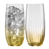 Galway Crystal Erne Amber HiBall Tumbler Pair