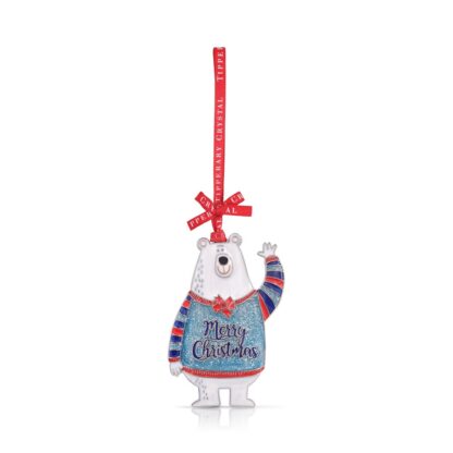 Tipperary Crystal Sparkle Polar Bear Christmas Decoration