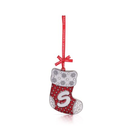 Tipperary Crystal Alphabet Stocking Christmas Decoration - S - Last chance to buy