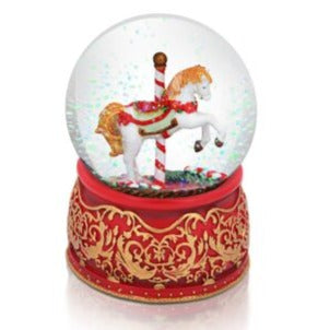 Tipperary Crystal Christmas Carousel Musical Snow Globe - Last chance to buy