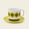 Orla Kiely Atomic Flower Cappuccino Cup & Saucer Set of 2. - Last chance to buy