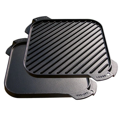 Lodge Pre Seasoned Cast Iron Square Reversible Griddle 10.5 inches 17LSRG3