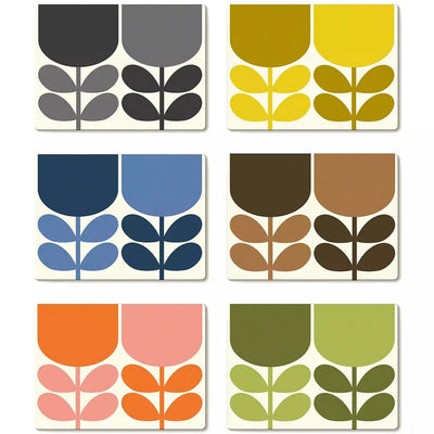 Orla Kiely Block Flower Placemats Set of 6 Mixed - Last chance to buy