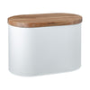 Denby White Bread Bin with Acacia Lid