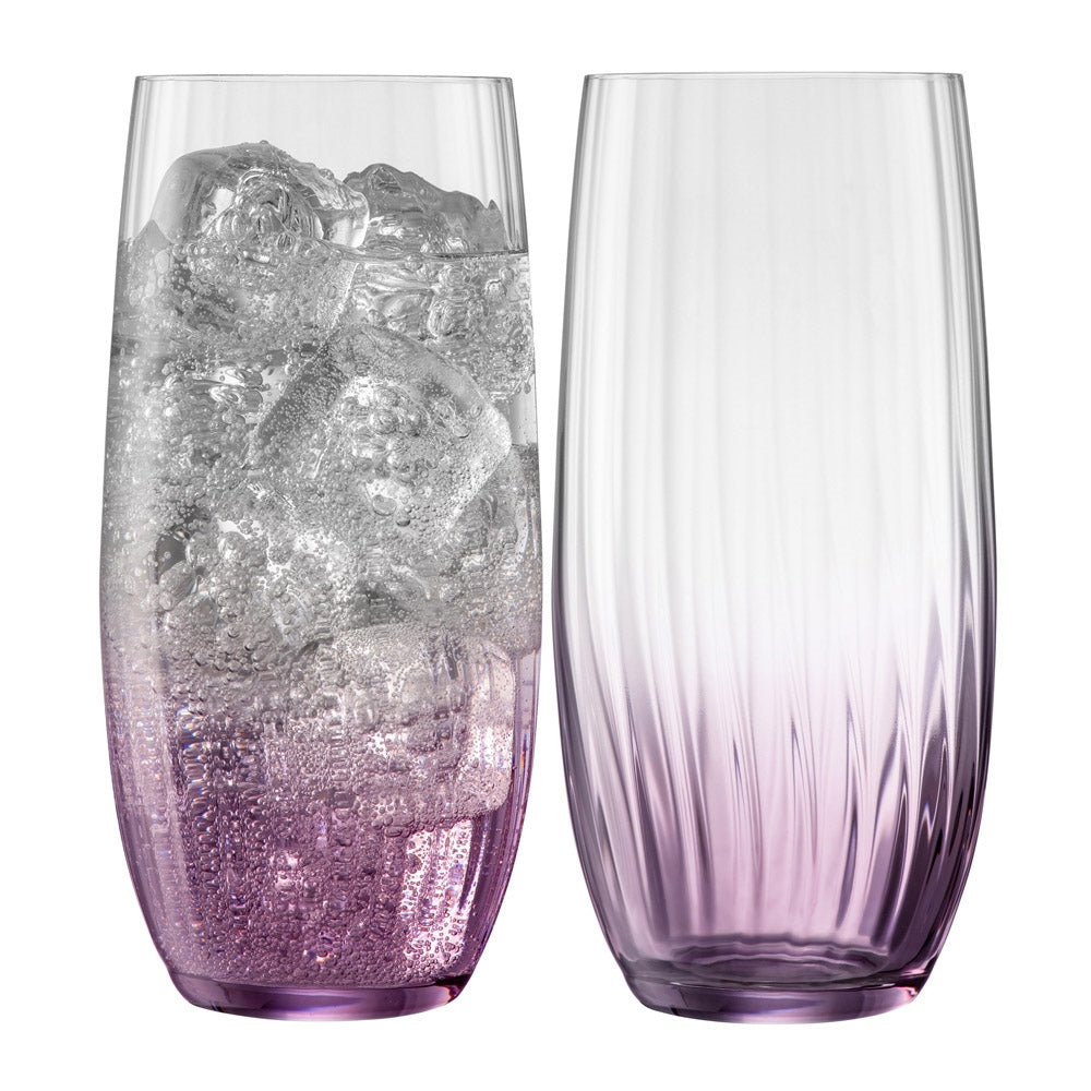 Galway Crystal Erne Amethyst HiBall Tumbler Pair