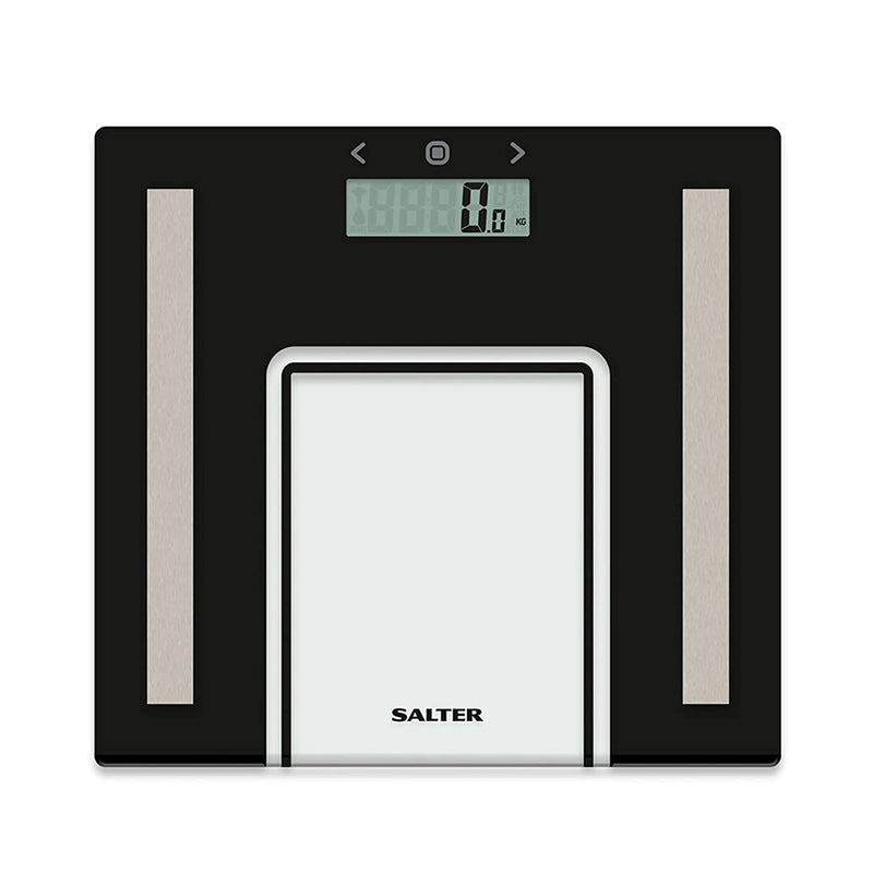 Salter Black Glass Analyser Bathroom Scale: 9128 BK3R