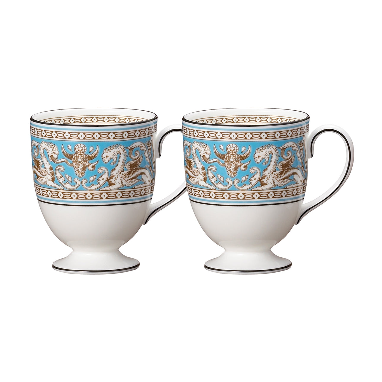 Wedgwood Florentine Turquoise Mug Pair