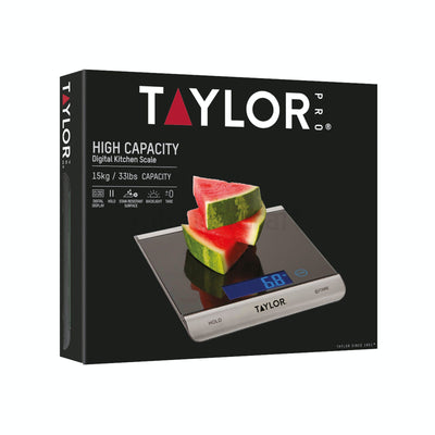 Taylor High Capacity Digital Glass Kitchen Scale: TYPSCALE15HC
