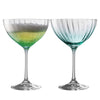 Galway Crystal Erne Aqua Cocktail Glass Pair