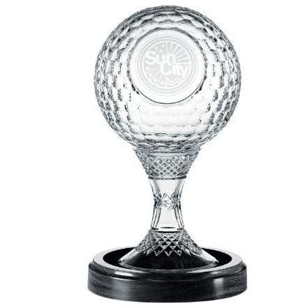 Galway Crystal 8 Inch Golf Ball Trophy - Engraved: GM1125E