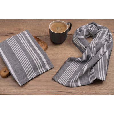 Cuisinart Fouta Printed Tea Towel 40x70cm 2pk - Grey Stripe  31812