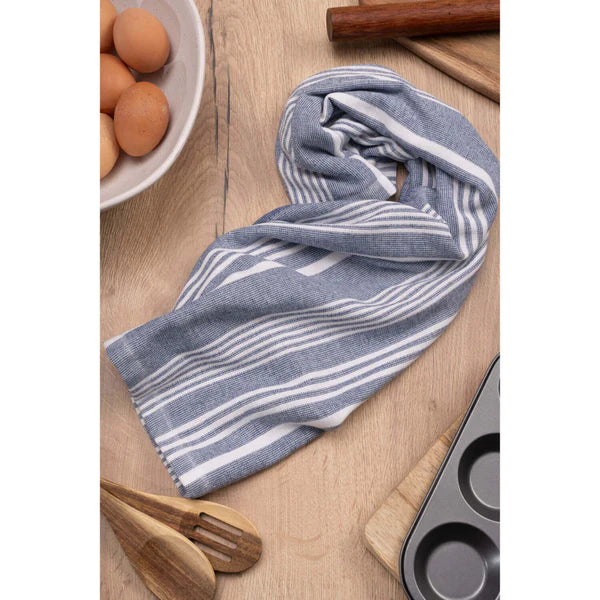 Cuisinart Fouta Printed Tea Towel 40x70cm 2pk - Blue Stripe 31813