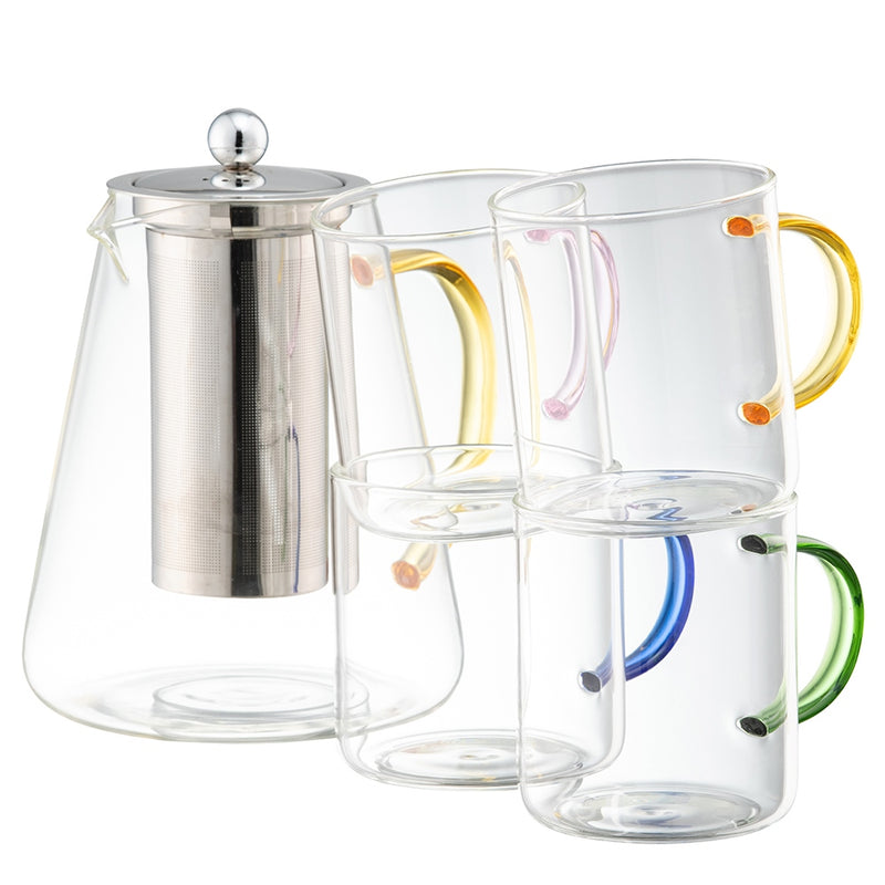 Belleek Living Filter Teapot & 4 Mug Set