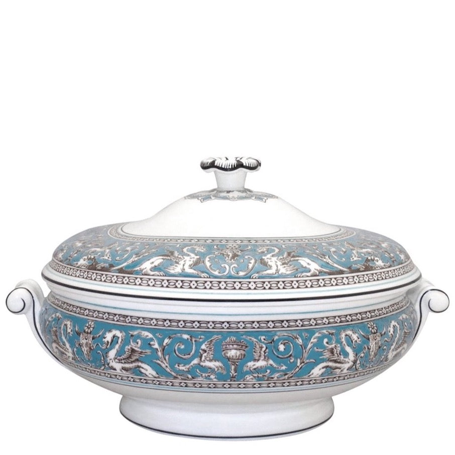Wedgwood Florentine Turquoise Covered Vegetable Dish
